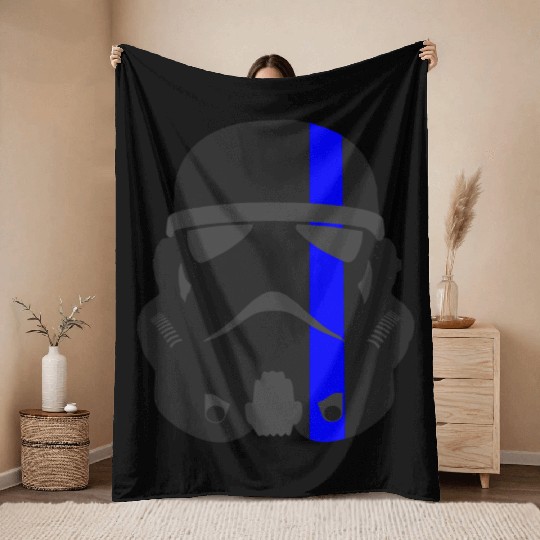 Thin Blue Line - Storm Trooper Throw Blankets