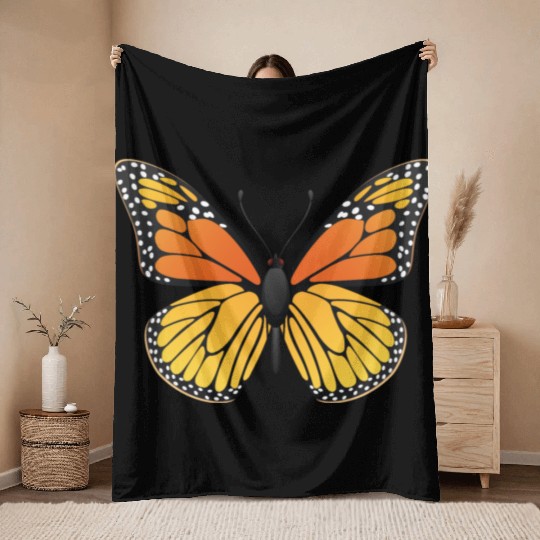 Monarch butterfly Throw Blankets
