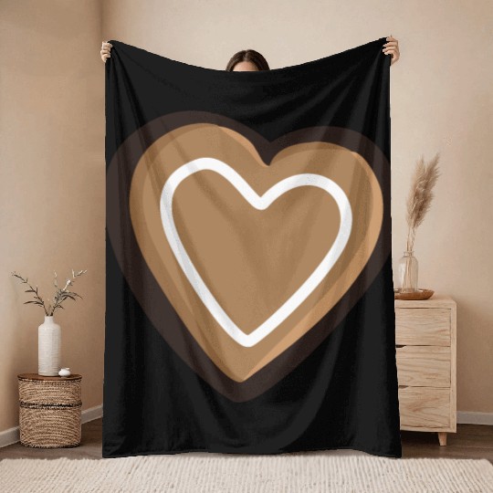 Gingerbread heart Throw Blankets