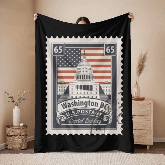 Countries Flags stamp Throw Blankets