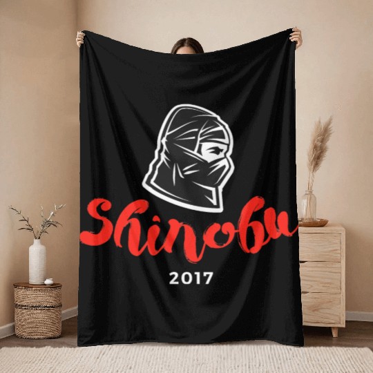 Shinobu Logo Throw Blankets