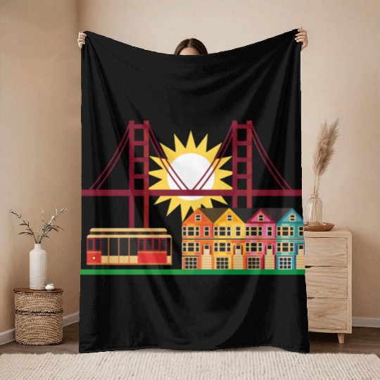 san francisco Throw Blankets