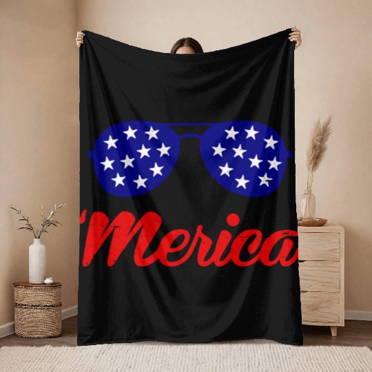 'Merica Throw Blankets