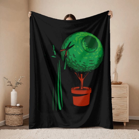 Funny Star Wars Darth Vader Gardener Throw Blankets