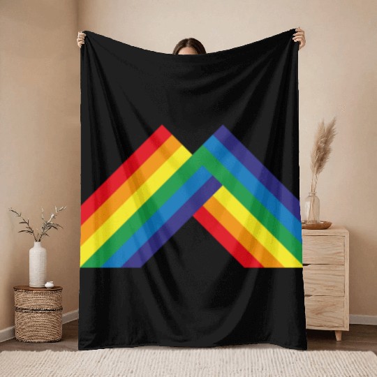 Rainbow bridge Throw Blankets