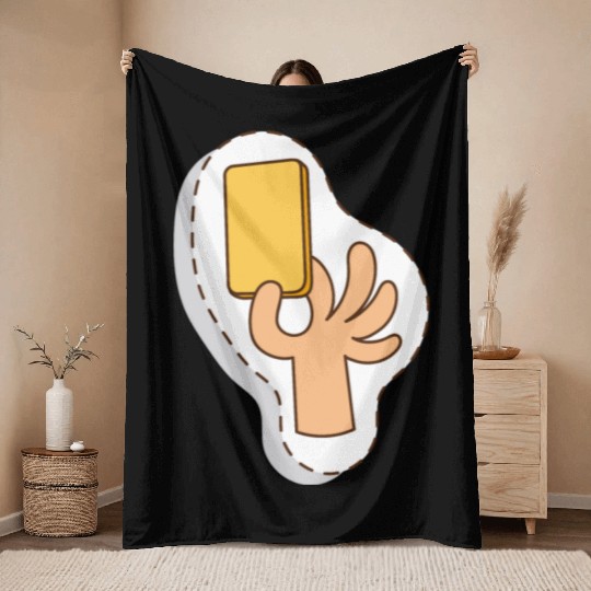 Football referee yellow card Throw Blankets