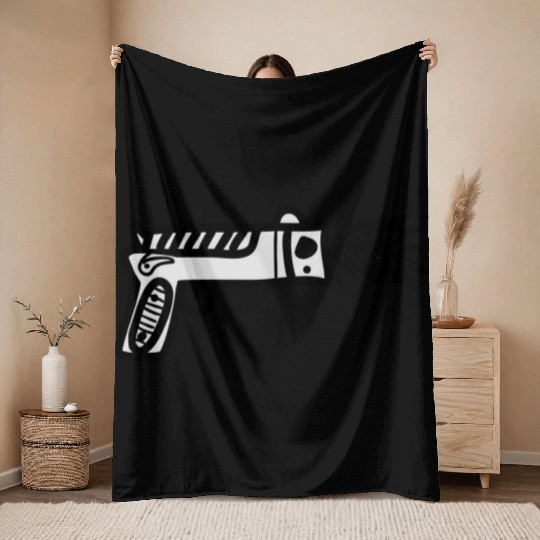 comic gun Throw Blankets