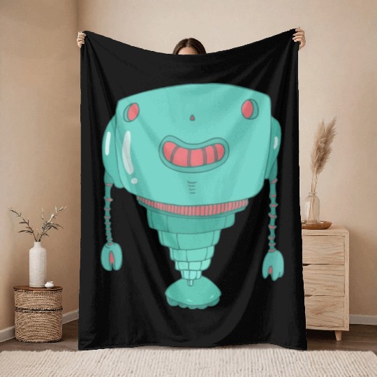 40 robot 46 png vectorstock 4842445 Throw Blankets