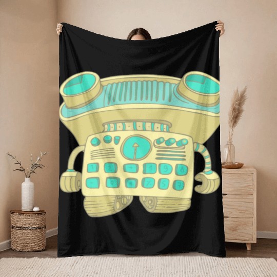 31 robot 37 png vectorstock 4842445 Throw Blankets