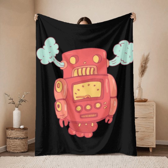 47 robot 52 png vectorstock 4842445 Throw Blankets