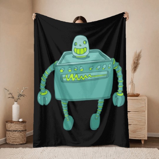 45 robot 50 png vectorstock 4842445 Throw Blankets