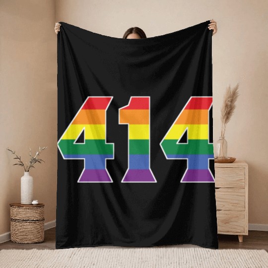 Gay Pride 414 Milwaukee Area Code Throw Blankets