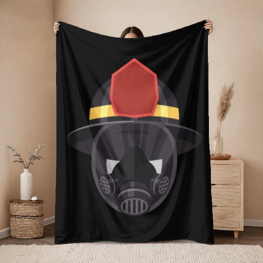 firefighter helmet Throw Blankets