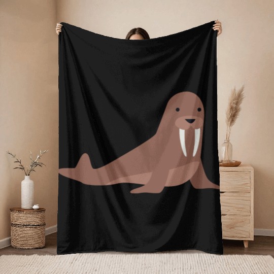 walrus Throw Blankets