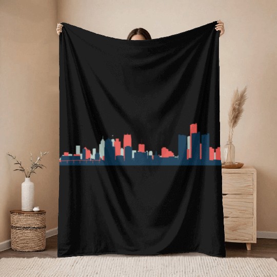 Detroit, Michigan Throw Blankets