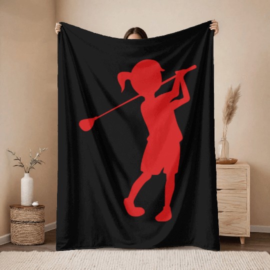 Golf Kid Throw Blankets