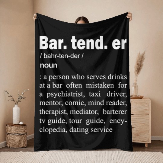 Bartender - Bartender Definition Throw Blankets