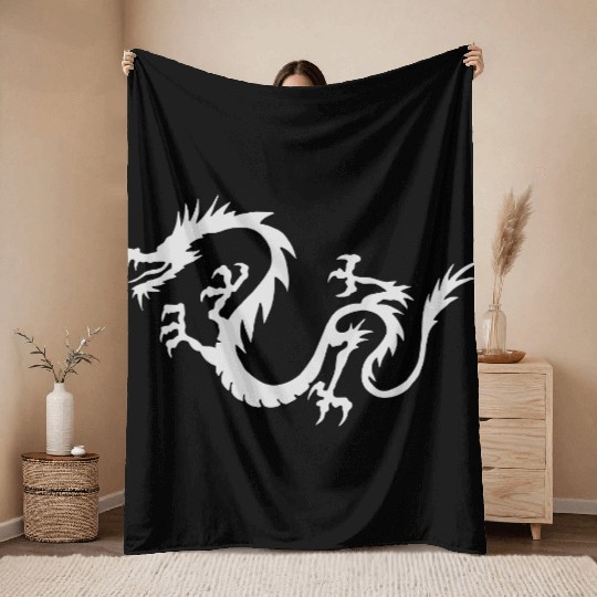 Chinese Dragon Throw Blankets