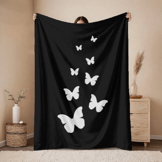Flying Butterflies Throw Blankets
