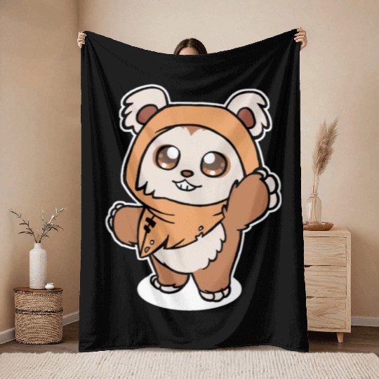 Baby Ewok Throw Blankets