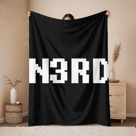 8 Bit Nerd Throw Blankets