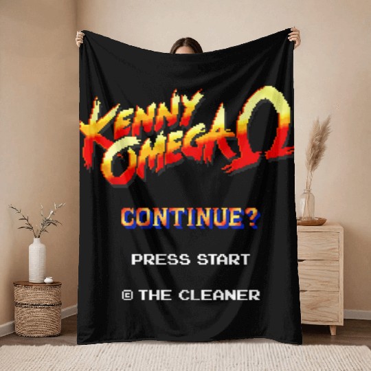kenny omega game 8 bit Throw Blankets