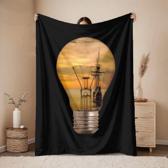 ship boat canoe sailboat submarine yacht anchor241 Throw Blankets