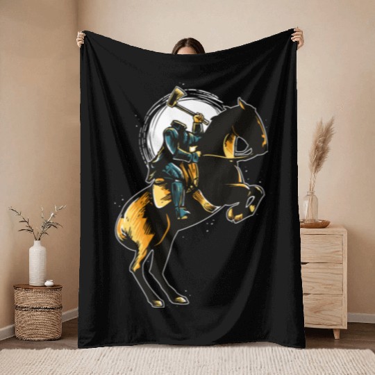 Headless Horseman Throw Blankets