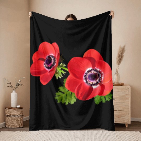 flowers lilies tulips orchids sunflower dahlia ger Throw Blankets