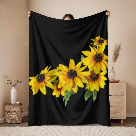 flowers lilies tulips orchids sunflower dahlia ger Throw Blankets