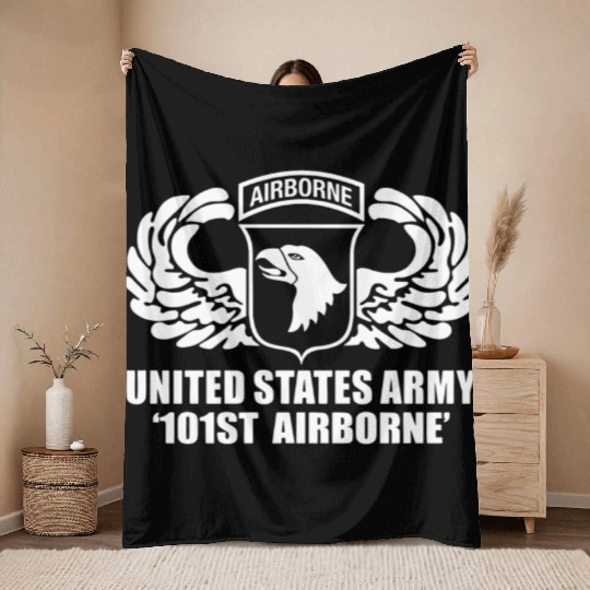 US Army 101st Airborne Wing Throw Blankets