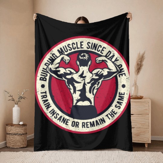 Building Muscle Throw Blankets