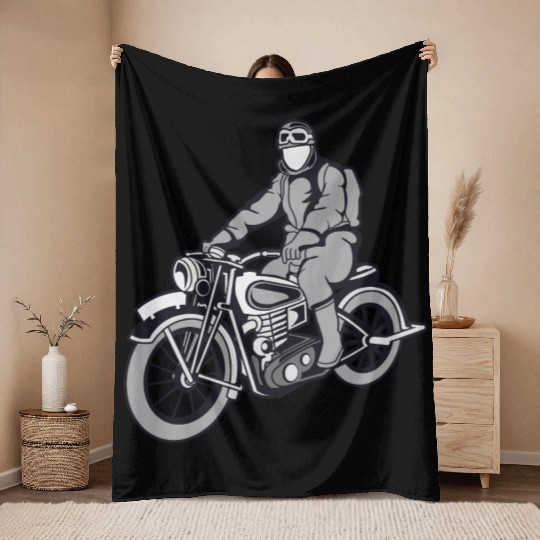 Motorcycle Throw Blankets
