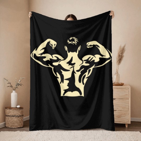 Building Muscle Throw Blankets