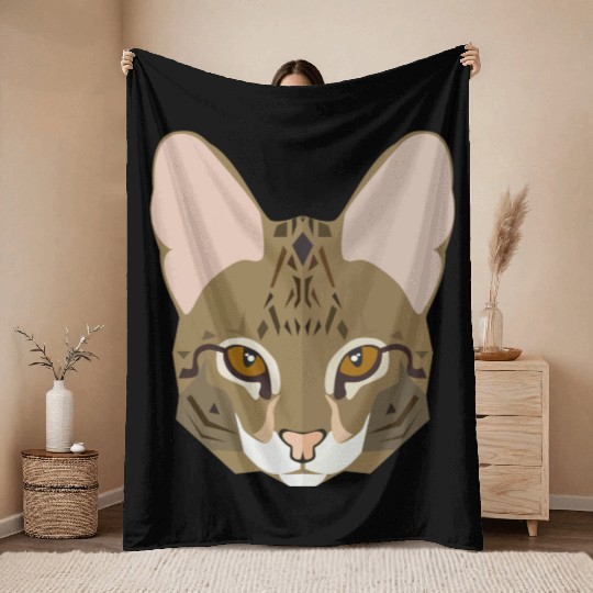 Cat face Throw Blankets