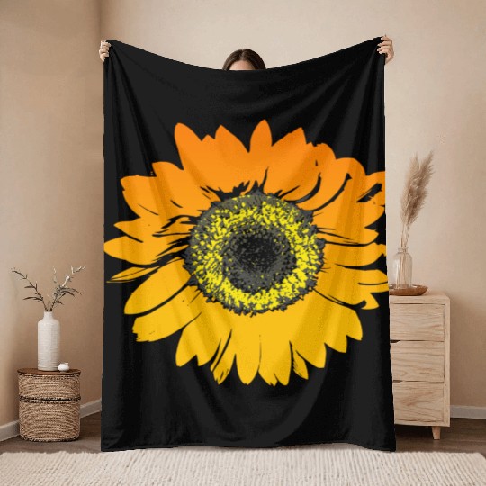 Sunflower Throw Blankets