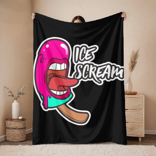 ice scream Throw Blankets