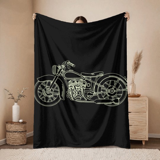 Motorcycle Throw Blankets