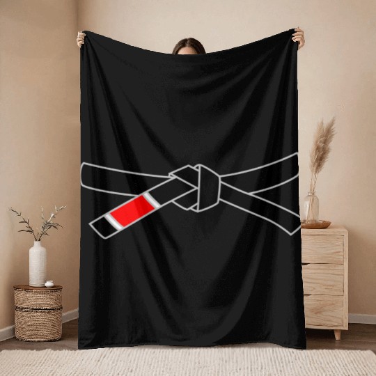 BJJ black belt Throw Blankets