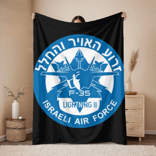 F-35 Lightning II Israel Throw Blankets
