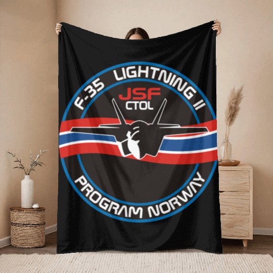 F-35 Lightning II Norway Throw Blankets