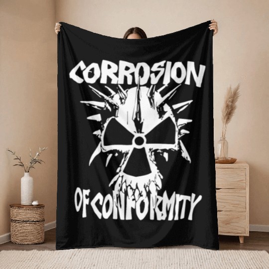 Corrosion Of Conformity Old School Logo Throw Blankets