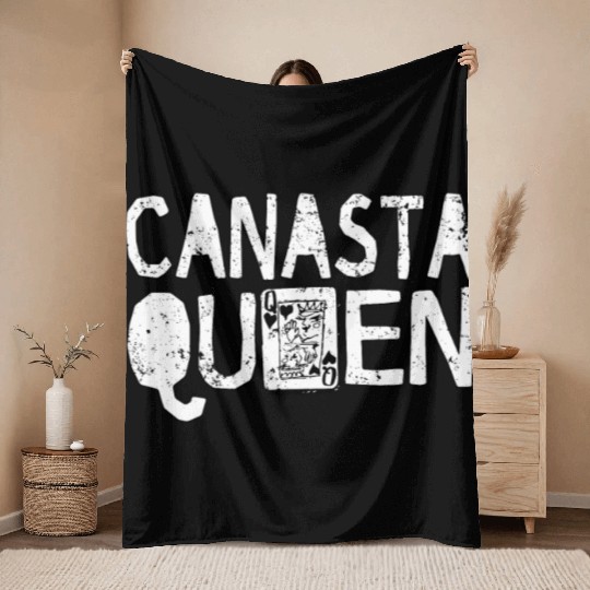 Fun Card Game Throw Blankets Canasta Queen