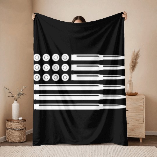 Bullets American Flag Usa Pro Gun Rights Infidel N Throw Blankets