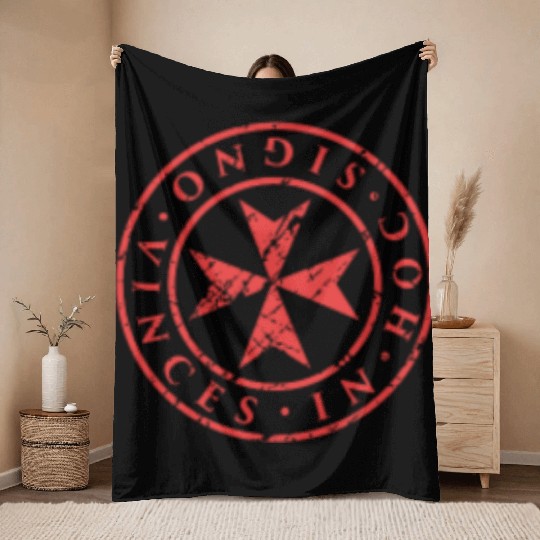 Knights Templar Maltese Cross Throw Blankets