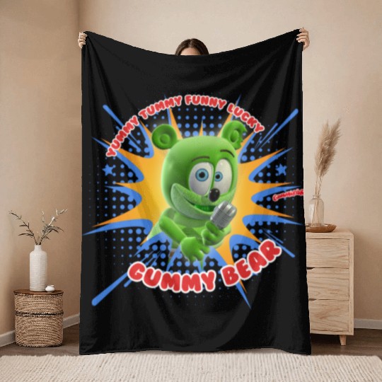 Funny Lucky Gummy Bear Throw Blankets