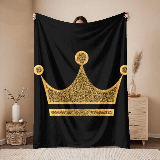 Vip golden crown monarch king vector image rap art Throw Blankets