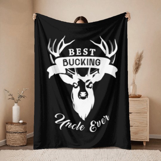 Best Bucking Uncle Deer Hunt Father's Day Fun gift Throw Blankets