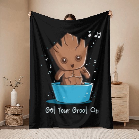 Get Your Groot On Throw Blankets