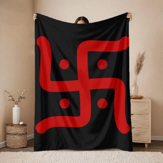 Hindu Swastika Throw Blankets